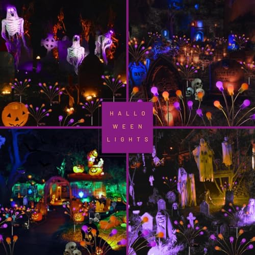 OZS 6Pack Total 48 LED Purple and Orange Solar Halloween Lights Outdoor の商品画像 2