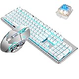 ARCH 有線メカニカルキーボードマウスコンボ、人間工学キーボードとゲームキーボードとマウス、ホームデスクトップコンピュータ用マルチメディアキー付きゲーム用キーボード (色: C)