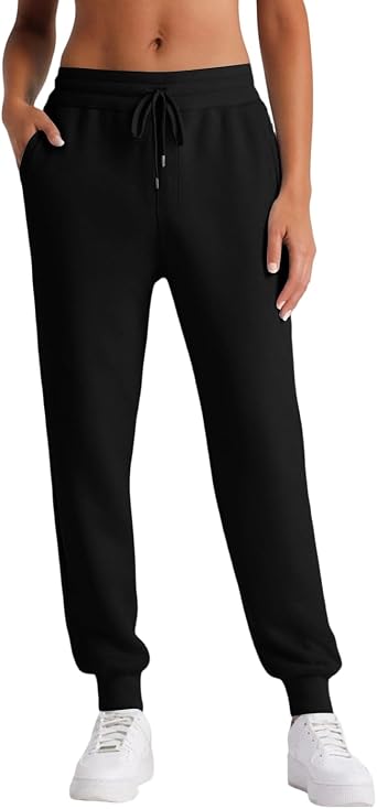 Womens Joggers High Waisted Sweat Track Trousers Drawstring Lounge Bottoms with Pockets Lounge