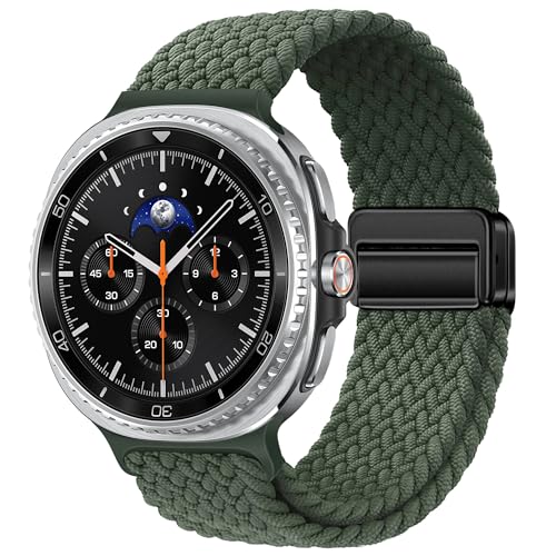 Image of XMUXI Compatible with Samsung Galaxy Watch 8 Strap 44mm 40mm Magnetic Nylon Replacement Bands for Galaxy Watch 8 Classic 46mm Straps Braided Sport Loop (No Watch)