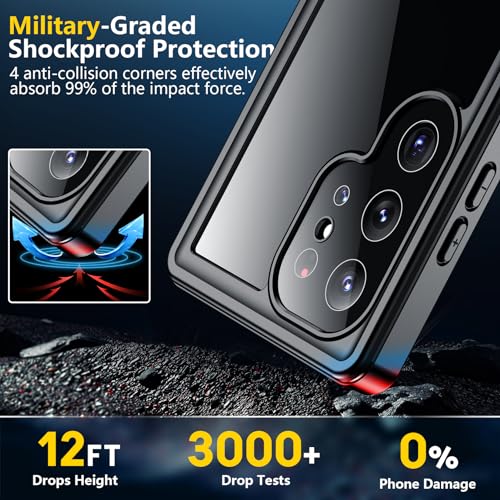 Image of SPIDERCASE Designed for Samsung Galaxy S24 Ultra Case, Waterproof Built-in Screen Protector [12FT Military Shockproof] IP68 Waterproof Full-Body Heavy Duty Anti-Scratched Rugged Case-Purple
