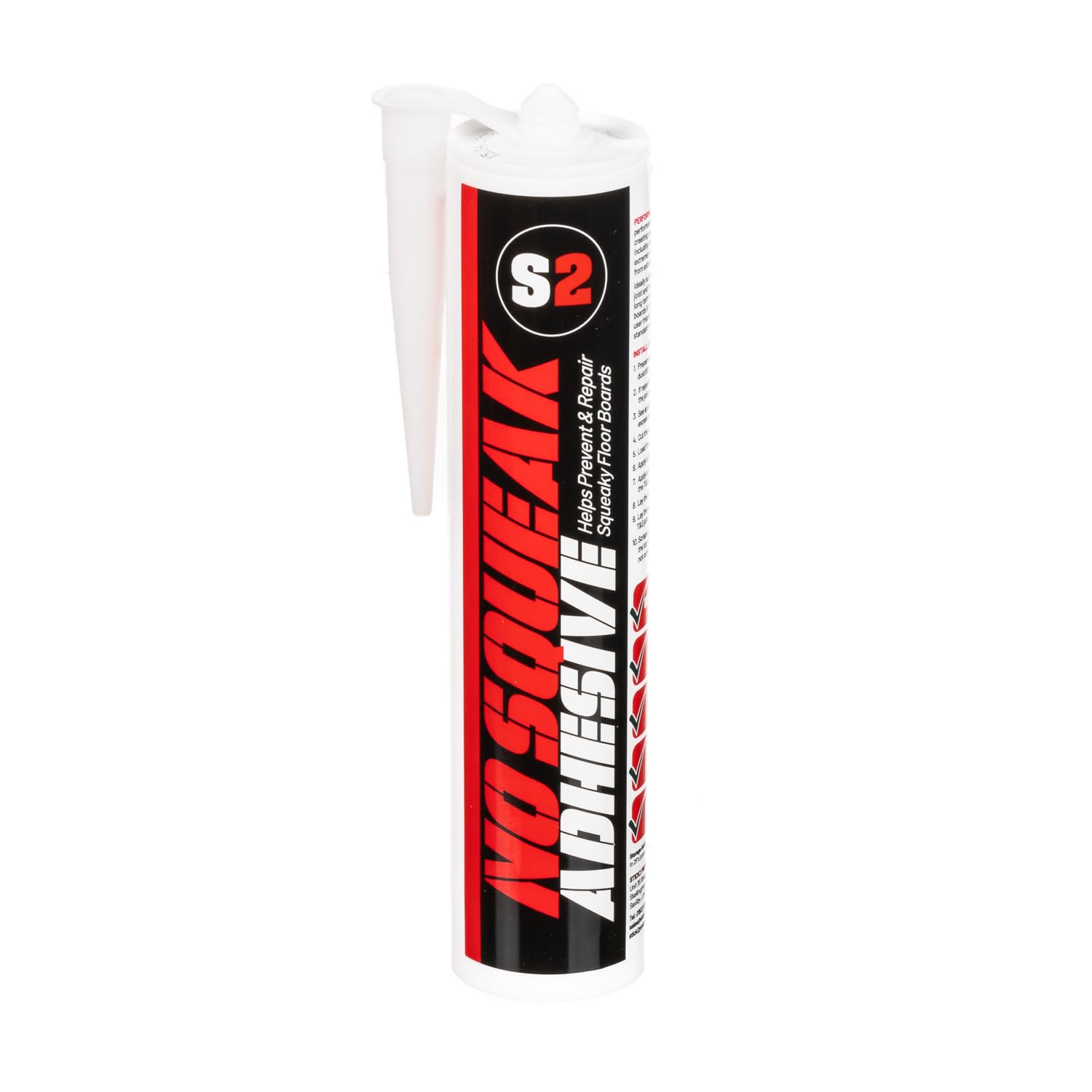 S2 No Squeak Floorboard Adhesive 290ml Grey, 1 Tube