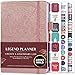 Legend Planner - Deluxe Weekly & Monthly Life Planner to Hit Your Goals & Live Happier. Organizer Notebook & Productivity Journal. A5 Hardcover, Undated - Start Any Time + Stickers - Rose Gold