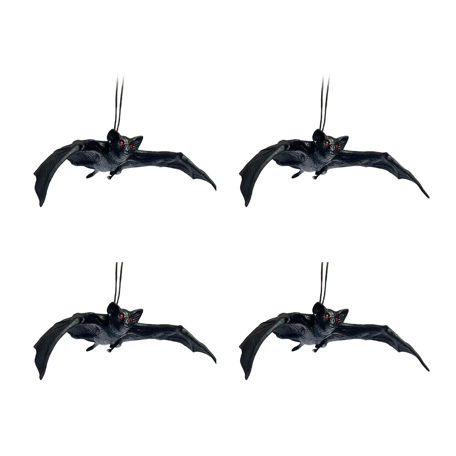 Jazuaiao 4Pcs Scary Realistic Bat Hanging Ornament Wall Hanging Decorations for Garden Window Display Halloween Celebration Realistic Bat Decoration