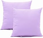 TAOSON Ensemble de 2,blanc 100% Cotton Soft Square Decorative Jet Oreiller Protecteur Couvertures d'oreiller Canapé Couleurs solides Coussin Étuis avec fermeture à glissière cachée seulement Couverture Pas d'insertion 18 x 18 de pouce 45x45cm