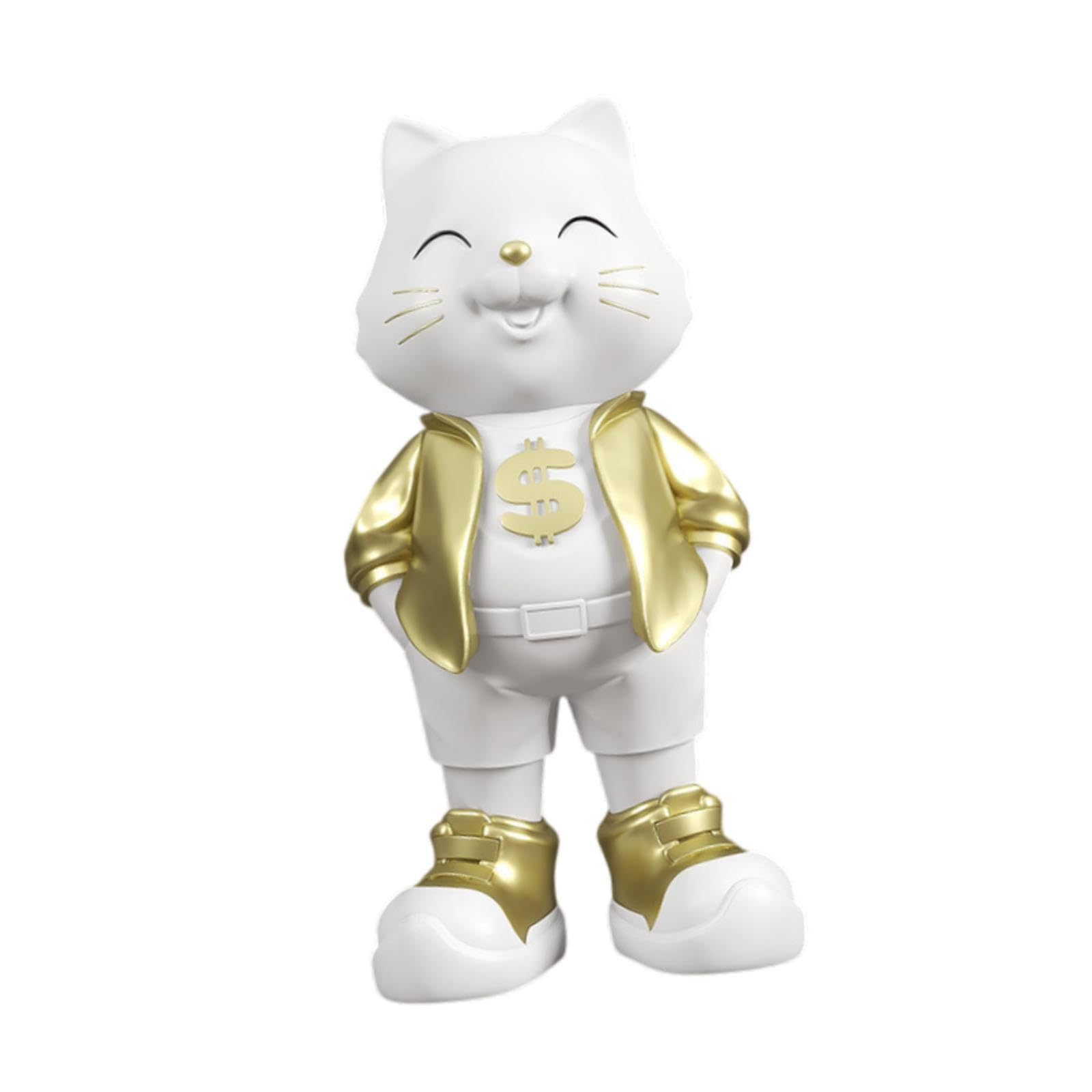AMSLSIU Simpatica statua di gatto per la decorazione della tavola che aggiunge fascino all'ornamento da tavolo della scrivania, adotta semplicità e può essere utilizzata come scrivania