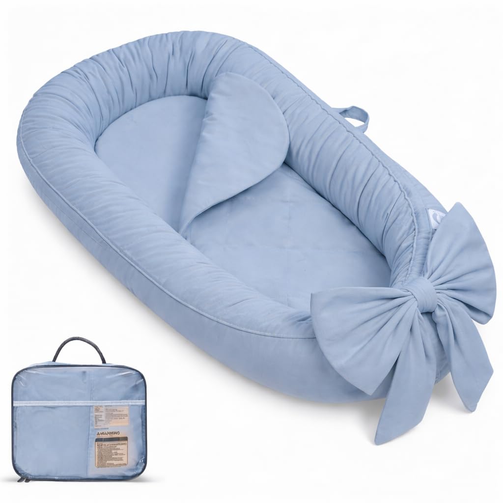 EAQ Baby Nest Pod for Newborn,Baby Sleep Pod Soft Breathable Napping or Traveling for 0-12 Months,Travel & Baby Essentials for Newborn — image 1
