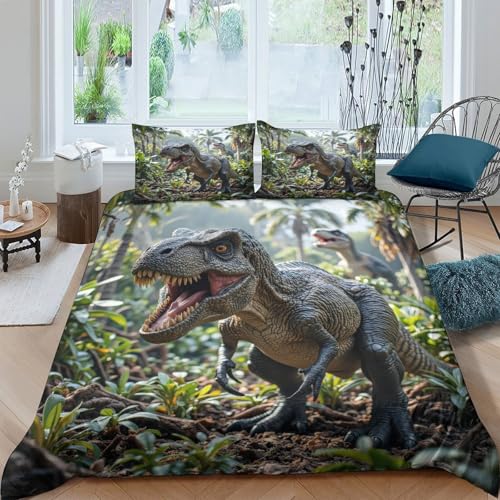 Housse de couette dinosaure 3D pour lit double ado microfibre - 4