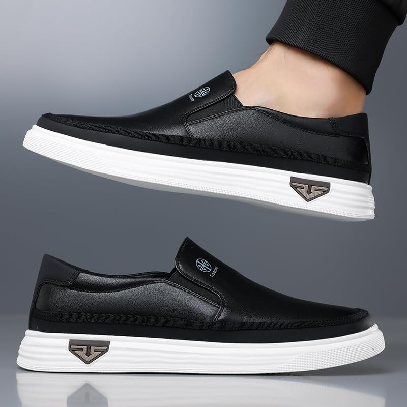 Image of Trsorini Mens Casual Shoes Soft Comfortable Flat Lightweight Moccasin Classic Breathable Leather Men's Shoes