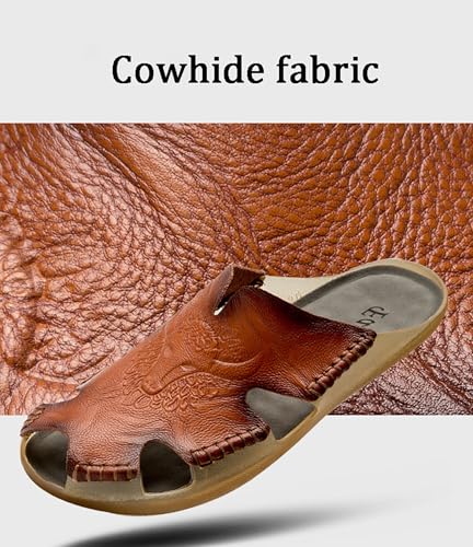 Men Sandals Leather Fashion Slippers Handmade Beach Sandals Daily Walking Male Casual Shoes2