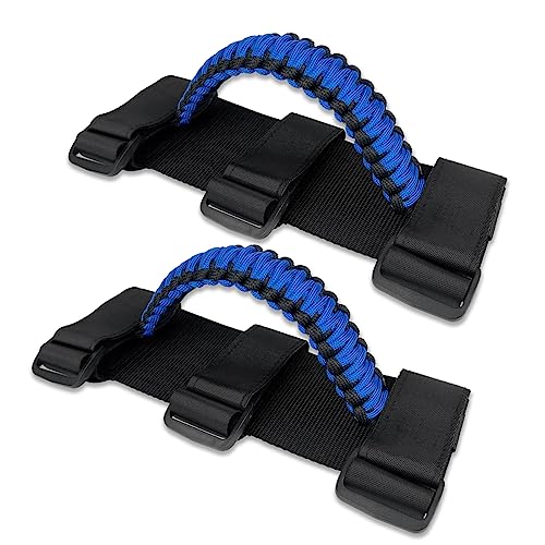 ROMASO Roll Bar Grab Handles for ATV & UTV Roll Cage Grab Bar Handles Adjustable Soft Paracord Handles for 1.5