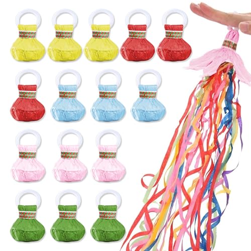 15 Pièces de Serpentins à Lancer, Banderoles à Confettis à Main, Serpentins Multicolor Rubans à Lancer Manuel pour Anniversaire Mariage Carnaval...