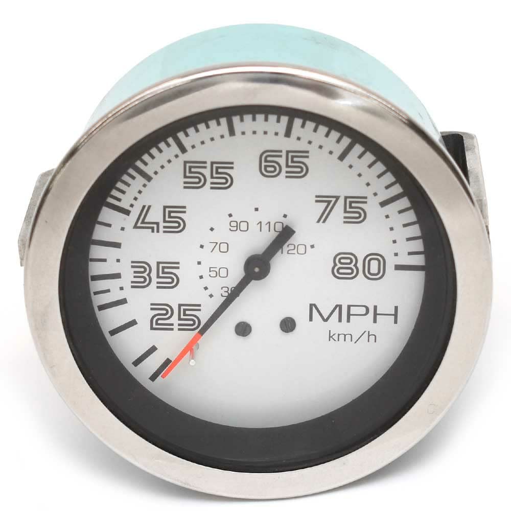 Teleflex Boat Speedometer Marine Gauge 65351F | 3 1/4 Inch Silver White