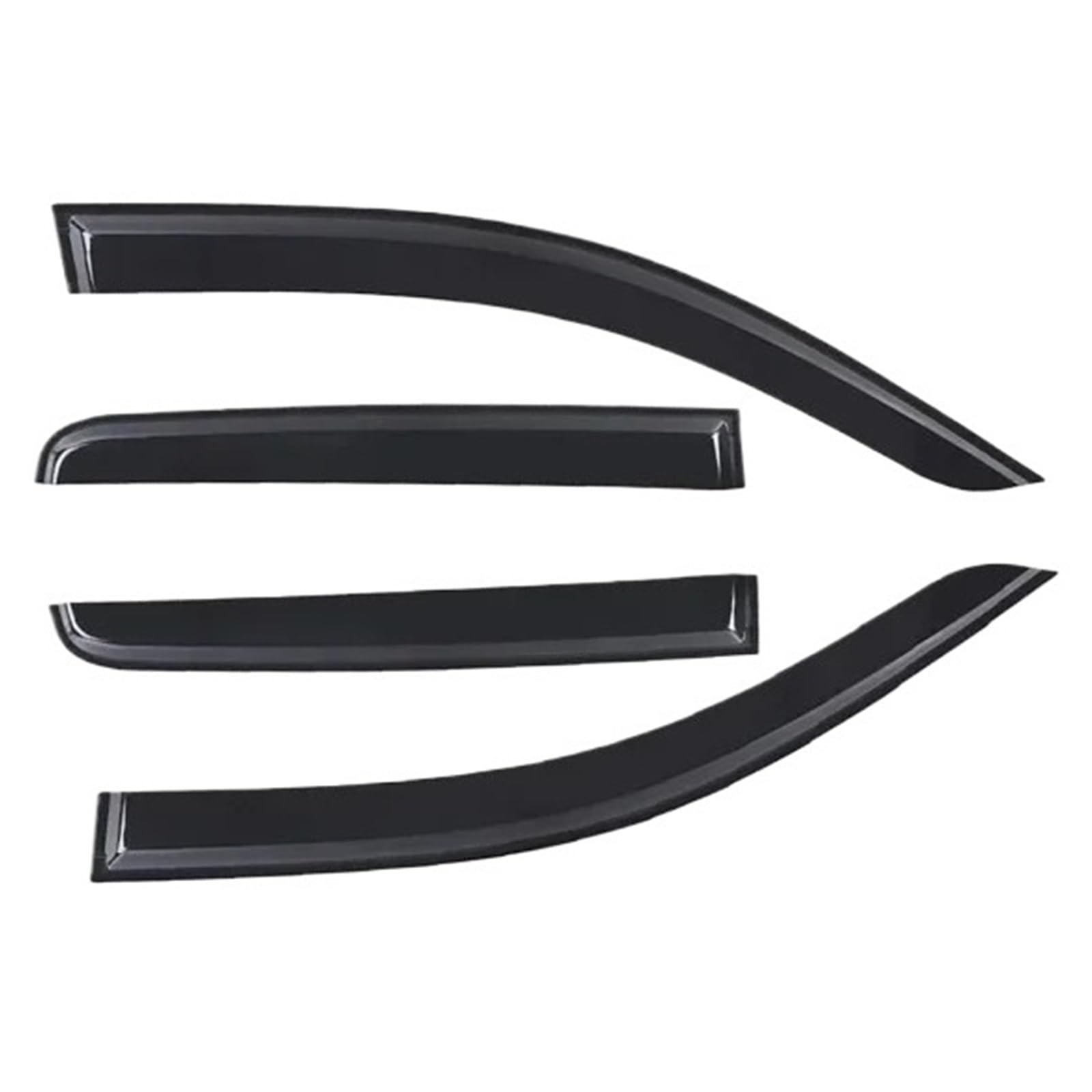 4Pcs Side Window Visors Waterproof Rain Awnings Shelter Deflector Black Acrylic