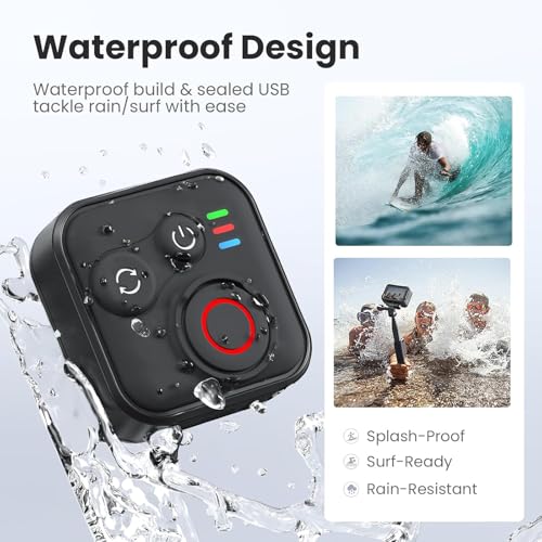 Bluetooth Fernbedienung für Insta360 X5/X4/X3/Ace Pro 2/Ace Pro/GO3S/GO3/Hero 13/12/11/IOS/Android Smartphone Kameras Zubehör mit Handschlaufe, 50m Reichweite BT5.1 Type-C