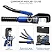 Solsop Hydraulic Crimping Tool 10 Ton with 9 Hex-Dies, 12–2/0 AWG Battery Cable Crimper with Cable Cutter for Copper, Aluminum Cable Lugs