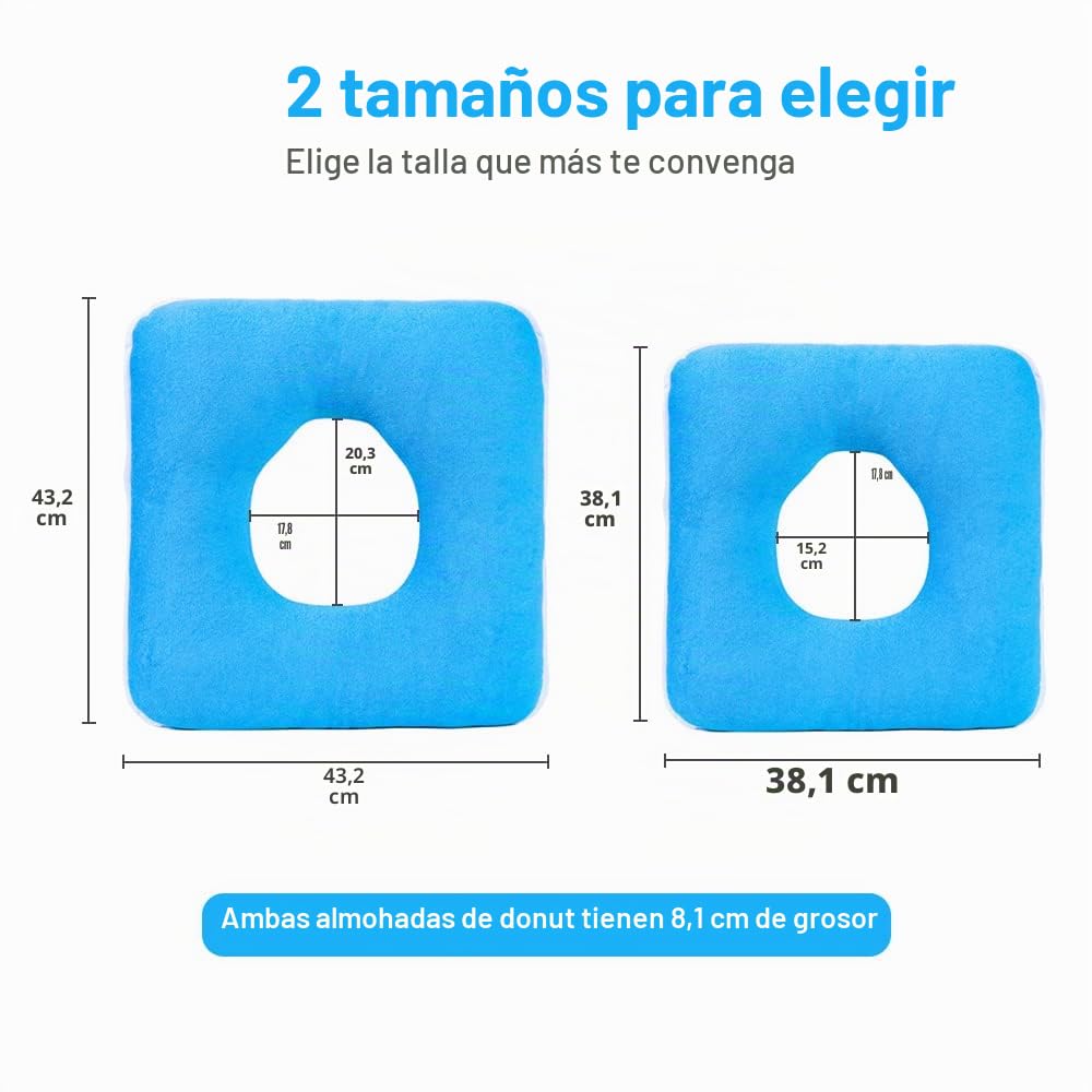MESINURS Almohada de Dona, cojín de Cama antidecúbito, Almohadilla de Lactancia de presión postoperatoria para Personas postradas en Cama, Ancianos, discapacitados, Embarazadas (15 x 15 Pulgadas,