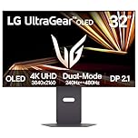 LG 32GX870A-B 32-inch Ultragear 4K UHD (3840 x 2160) OLED Gaming Monitor, Dual-Mode, 240Hz, 0.03ms, NVIDIA, AMD FreeSync Premium Pro, VESA DisplayHDR True Black 400, USB Type-C, DP2.1, Black