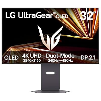 LG 32GX870A-B 32-inch Ultragear 4K UHD (3840 x 2160) OLED Gaming Monitor, Dual-Mode, 240Hz, 0.03ms, NVIDIA, AMD FreeSync Premium Pro, VESA DisplayHDR True Black 400, USB Type-C, DP2.1