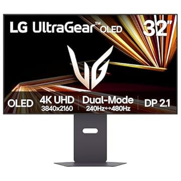 LG 32GX870A-B Monitor de jogo OLED Ultragear 4K UHD (3840 x 2160) de 32", modo duplo, 240 Hz, 0,03 ms, NVIDIA, AMD FreeSync Premium Pro, VESA DisplayHDR True Blllllllllllll. ack 400, USB Type-C, DP2.1