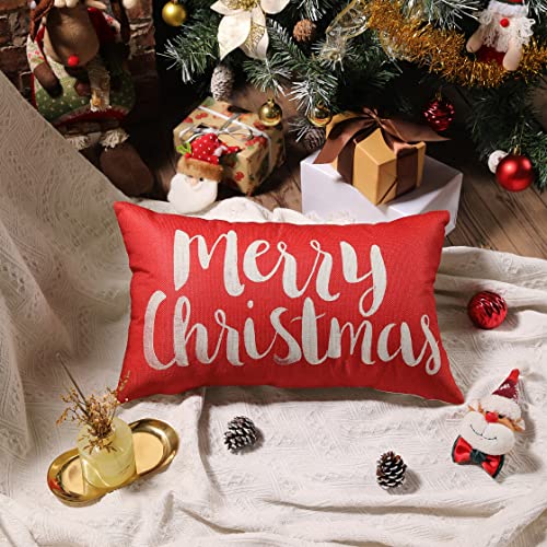 Christmas Pillow Covers 12X20 Merry Christmas Decorations Throw Pillow Porch Cushion Case For Sofa Couch #TOP1