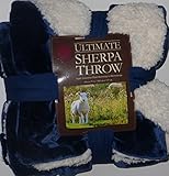 ULTIMATE SHERPA THROW SUPER LUXURIOUS PLUSH REVERSING TO MICROSHERPA 60 in x 70 in / 152 cm x 177 BLUE