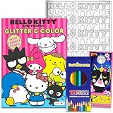 Hello Kitty Advanced Coloring Book Set for Teens, Adults - Hello Kitty Coloring Activity Book Bundle with Colored Pencils, Bookmark (Adult Relaxation)