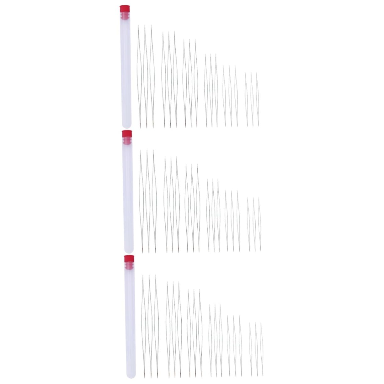 KONTONTY 54 Pcs Beading Kits with Needle Threaders Big Eye Beading Needles Metal Material for DIY Jewelry Ideal for Craft Lovers