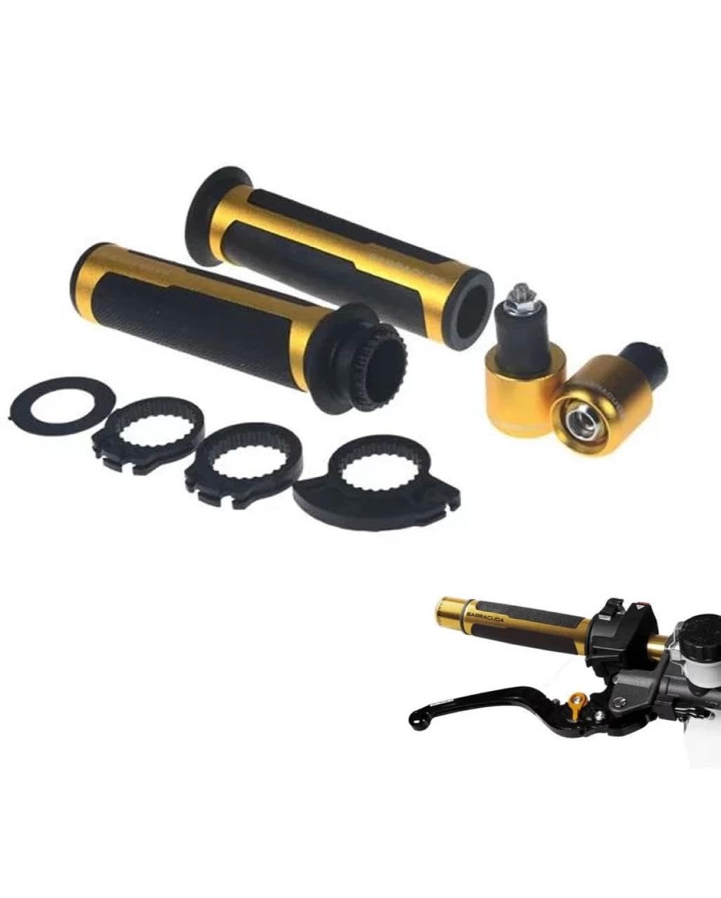 Arhaan Art Modification GOLDEN Barracuda Italian Design Handle Grip Fancy Handel Grip Metal Handlebar Ends with Aluminium Insert for Bikes-image-28
