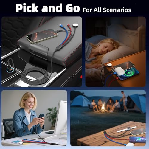 Image of Cruise Essentials 4IN2 Charging Cable for iWatch Charger /iPhone17 /IP /Micro