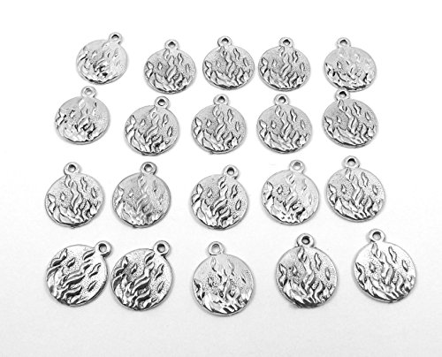 Set of Twenty (20) Silver Tone Pewter Fire Charms - Four Elements (5018)