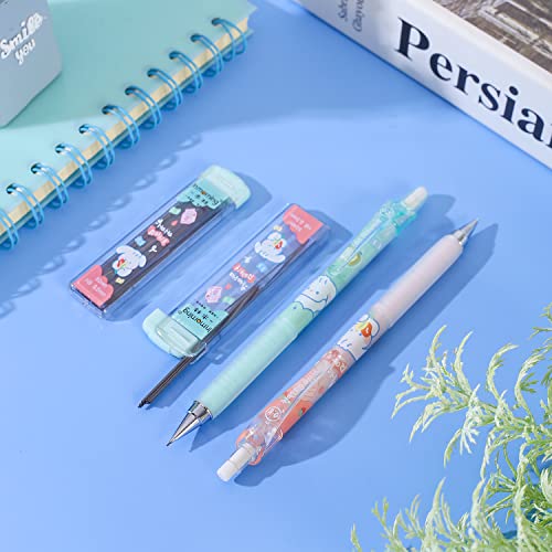 Ipienlee Mechanical Pencil Set With Lead, 3 Pcs 0.5Mm Mechanical Pencils With 3 Pack Hb Pencil Leads (3Pcs Pencils And 3 Pack Refills, Ha Ha Rabbit - Yellow+White+Blue) #TOP7