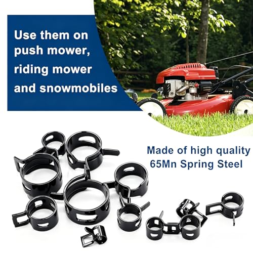Image of Tnisesm 80Pcs Spring Band Hose Clamps Assortment kits Silicone Vacuum Hose Pipe Clamp 7mm 9mm 10mm 11mm 14mm 15mm 16mm 18mm Low Pressure Air Clip Clamp(Black)