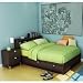 Kids Full Wood Storage Bed 3 Piece Bedroom Set in Chocolate