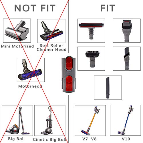 Image of Ninthseason Brush Adapter Converter for Dyson V8 V10 V7 SV10 SV11 Cordless Vacuum Cleaner Use Older Tools attachments(ONLY Fit for Non-Motorized Attachment)