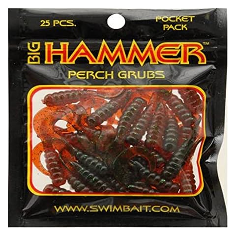 Big Hammer Perch Grub Bait, Motor Oil Green, 1-3/4-Inch Cover
