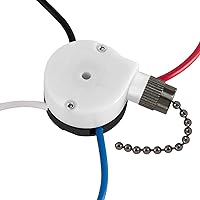 Vista 1 de Interruptor de ventilador de techo con 4 cables preinstalados de 3 velocidades y 4 cables, ZE-208s Zing Ear E89885, cadena de tracción
