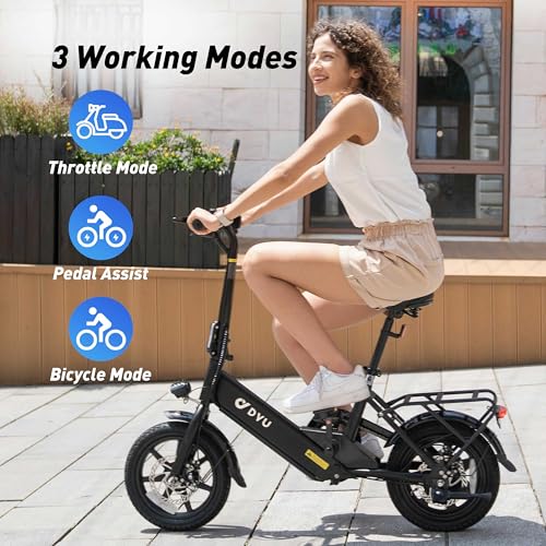 Dyu Electric Bike For Adults Teens, Folding Electric Bicycle,Commuter City E-Bike With 350W Motor And 36V 7.5Ah Battery,3 Levels Assist thumb #4