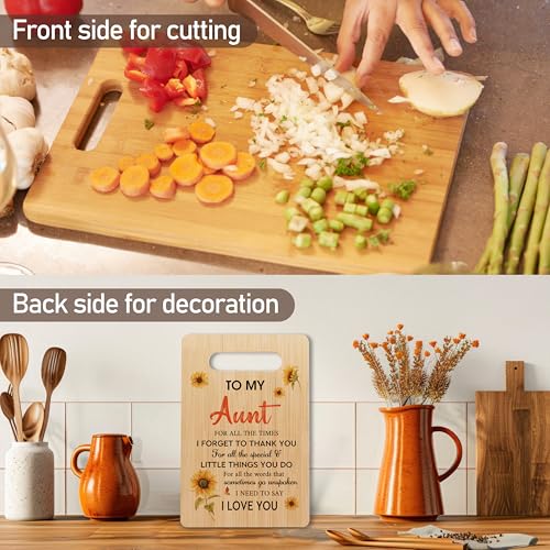 Tablero de corte de bambú para tía, tableros de charcutería en madera, regalos para cumpleaños, Día de la Madre o Navidad, decoración de cocina miniatura 3