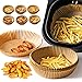 Papel de horno Airfryer,100 Piezas Papel Pergamino para Freidora de Aire,Papel de Pergamino Desechable Antiadherente,Papel de Horno Redondo para Hornear,Asar y Microondas