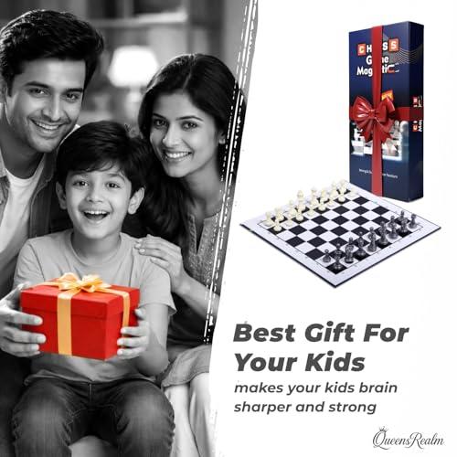 Image of QueensRealm 11.5 Inch Chess Board Set | Premium Foldable Chessboard for Kids and Adults, Lightweight Cardboard Chess Ideal for Indoor Outdoor Travel Chess Set (Folding Chess 11.5 inch x 11.5 inch)