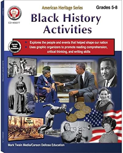 Black History Activities Workbook, African American History 5th Grade Workbooks and Up, Slavery, Reconstruction, and the 20th Century Black History ... or Homeschool Curriculum (American Heritage)