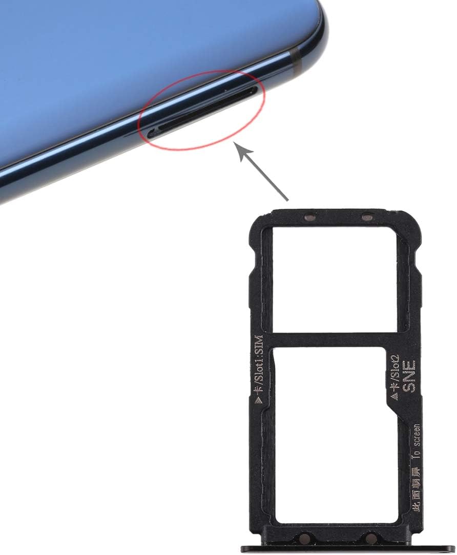 Compatible for HUAWEI MATE 20 LITE (SNE-LX1 SNE-L21 SNE-AL00) SLOT CARD ACCOMMODATION SIM CARD TRAY CART NANO SIM1 CARD COMPARTMENT + SIM2 COMPARTMENT OR MICRO SD MEMORY SUPPORT BLACK) - Image 3