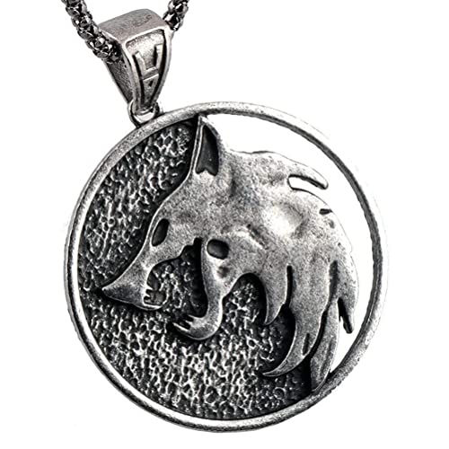 WYHFA Colar com pingente de medalhão de lobo, joia de aniversário, banhado a ouro, colar de lobo bra