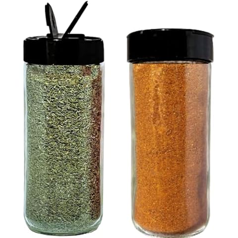 Premium Glass Spice Shakers - 16 oz Versatile Seasoning and Spice Dispenser with Sifting Lids for Popcorn, Cheese, Cinnamon, and Salt, Made in USA by JARMING COLLECTIONS Cover