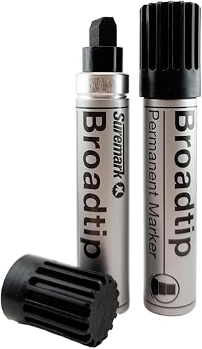 SureMark 2 marcadores permanentes Alpha Broadtip Jumbo Negro