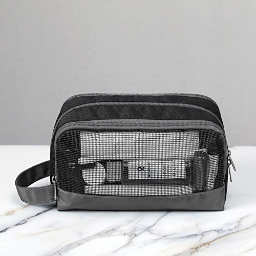Travel Toiletry Bag Nylon, Gonex Dopp Kit Shaving Bag Toiletry Organizer Black