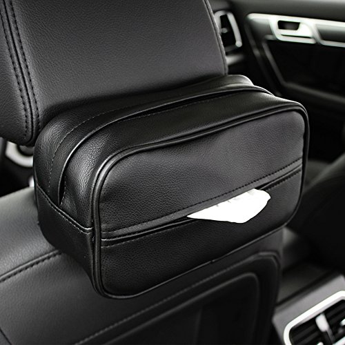 Keep Top Luxury Leather Car Sun Visor Tissue Case Holder Paper Towel Bag