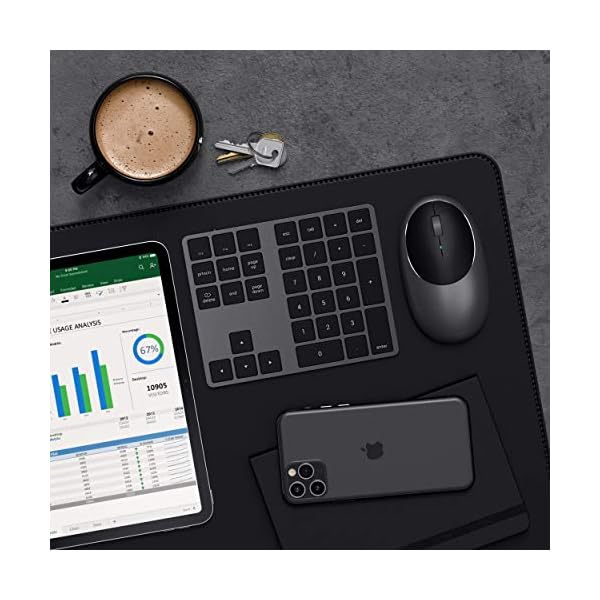 Satechi Teclado Numérico Estendido Bluetooth – Teclado numérico fino e recarregável de 34 teclas – Compatível com MacBook Pro/Air M2 2022, iPad Pro M1 2021, iMac/iMac Pro, Mac Mini (Cinza Espacial) - Image 7
