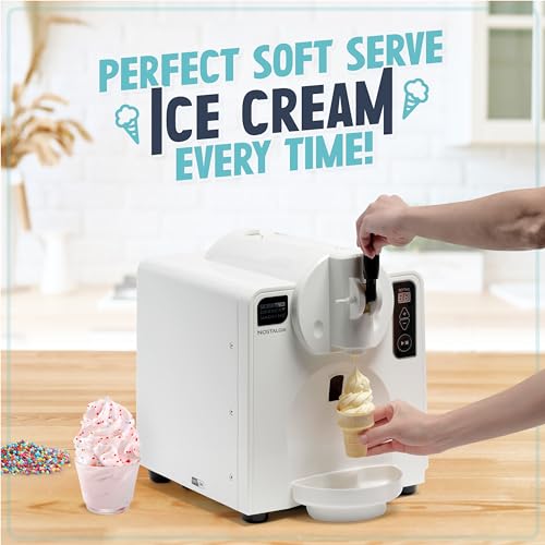 Nostalgia Easy-Dispensing Soft Serve Ice Cream Machine - Ice Cream Maker for Frozen Yogurt, Sorbet, Gelato, Drinks, and More in Minutes - LED Display - 1 Quart - WHITE - image 4